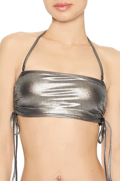 Metallic Bandeau Bikini Top - Image 4