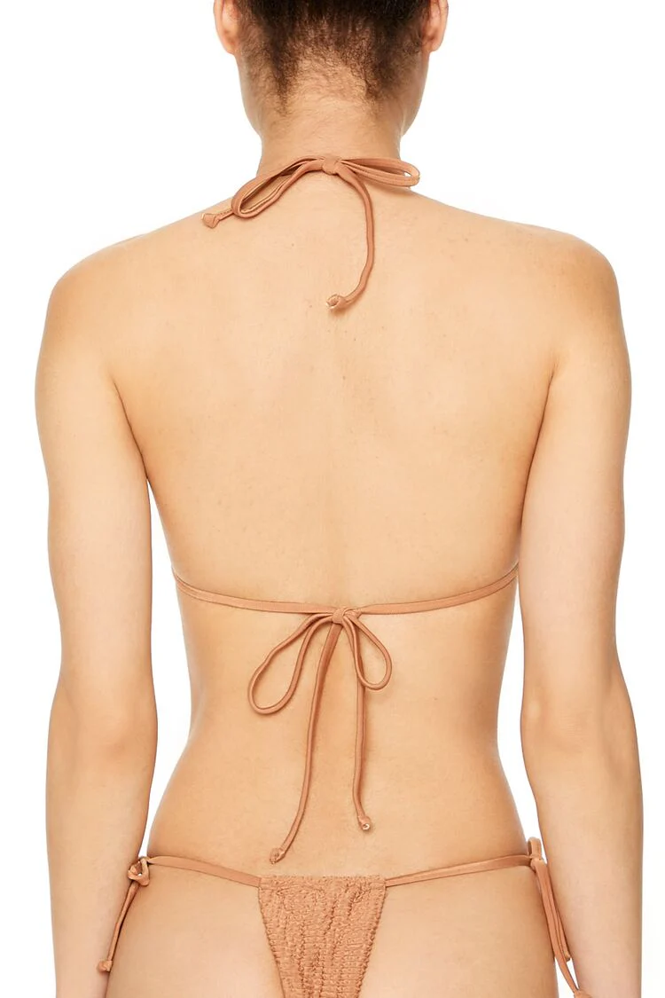 Textured Triangle Bikini Top - Image 3