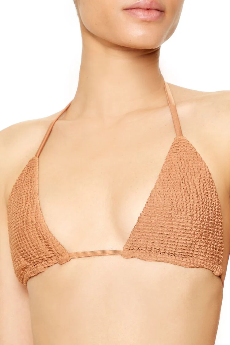 Textured Triangle Bikini Top - Image 4