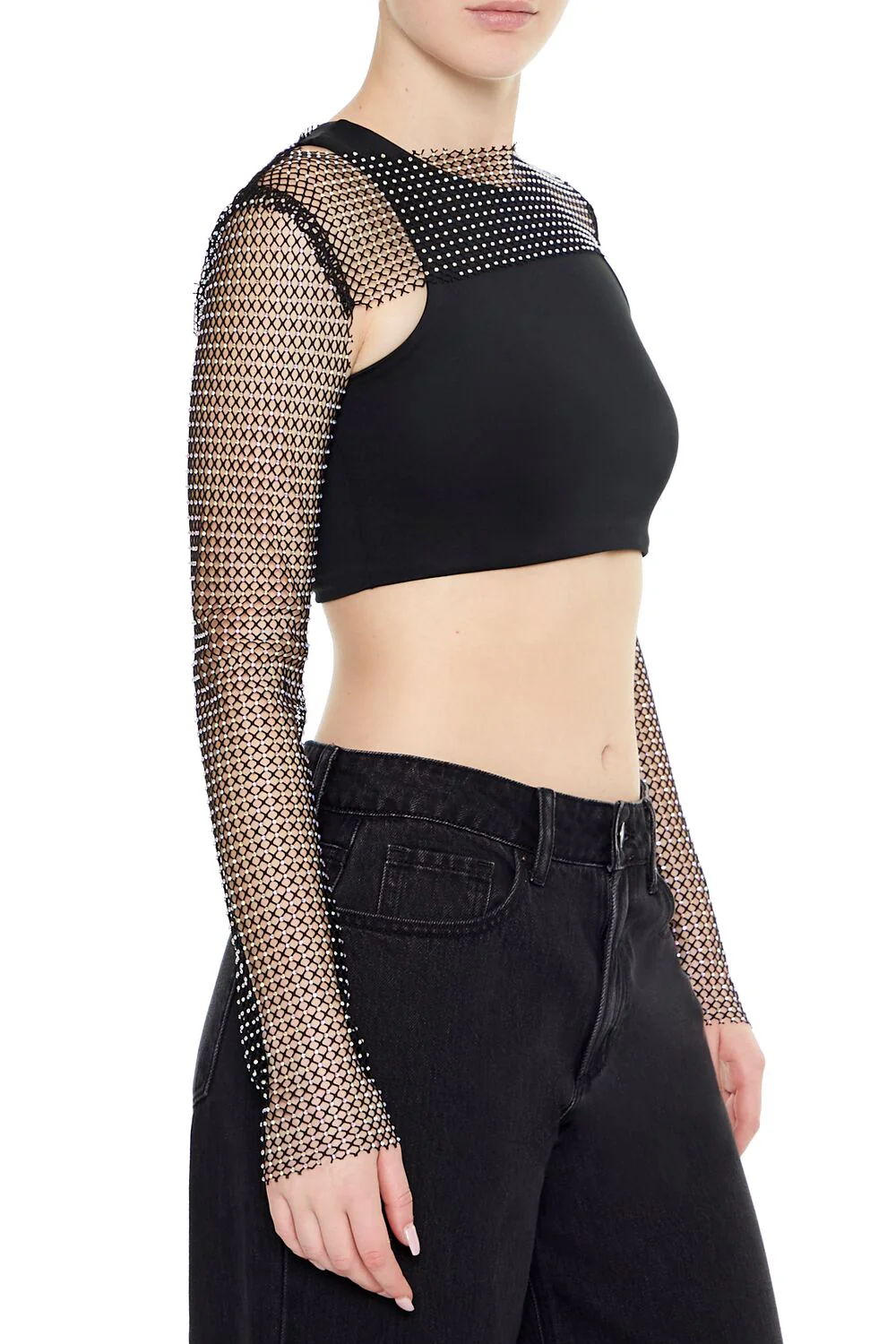 Rhinestone Fishnet Shrug - Image 2