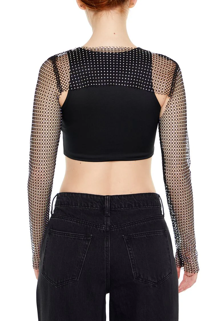 Rhinestone Fishnet Shrug - Image 3
