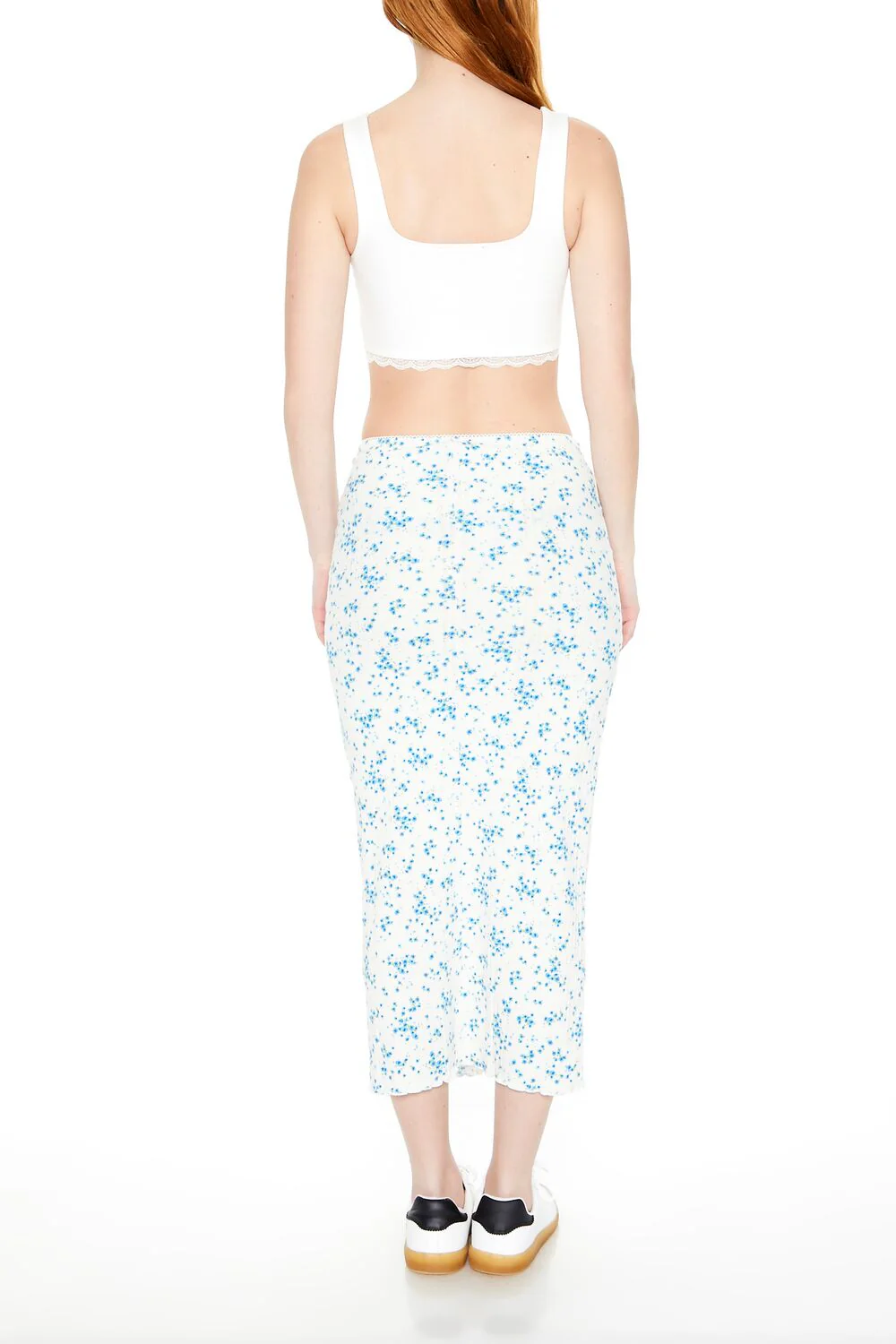 Pointelle Ditsy Floral Maxi Skirt - Image 3