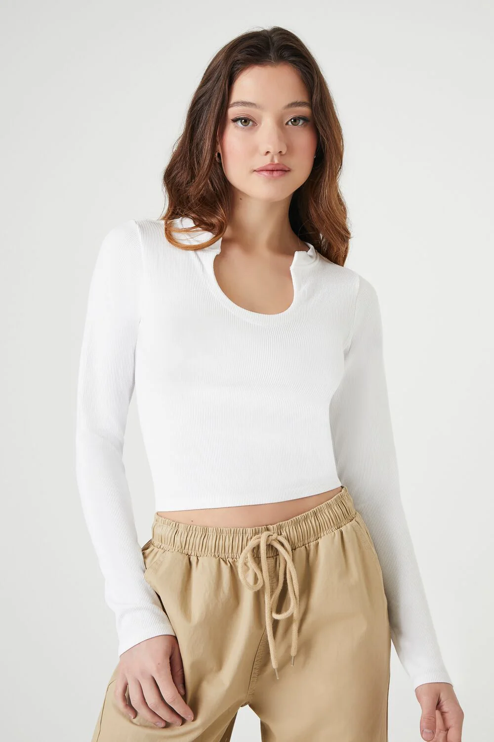 Seamless Split-Neck Crop Top - Image 2