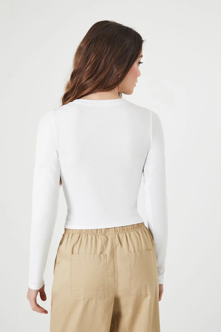 Seamless Split-Neck Crop Top - Image 3