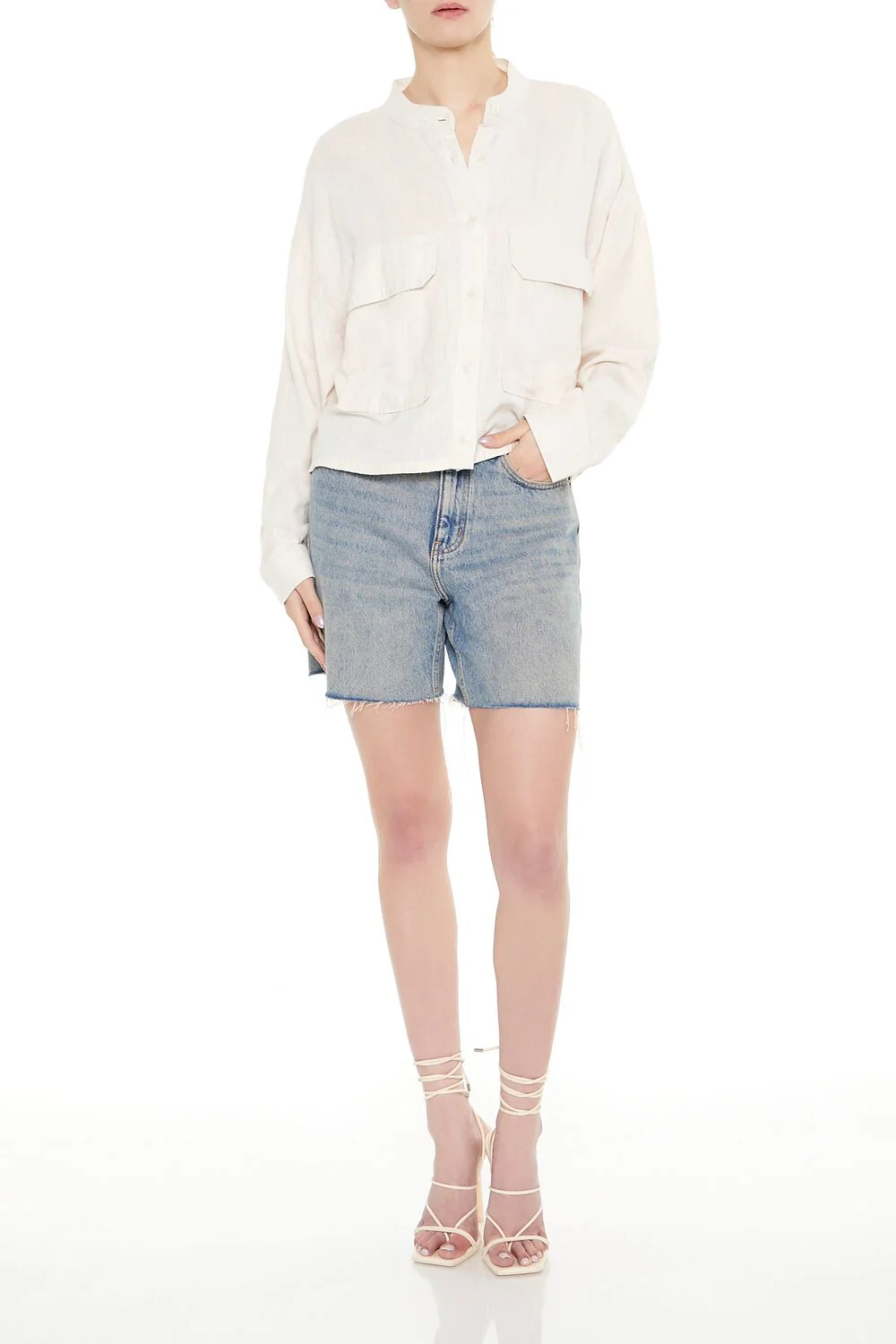 Mock-Neck Cargo Shacket - Image 4
