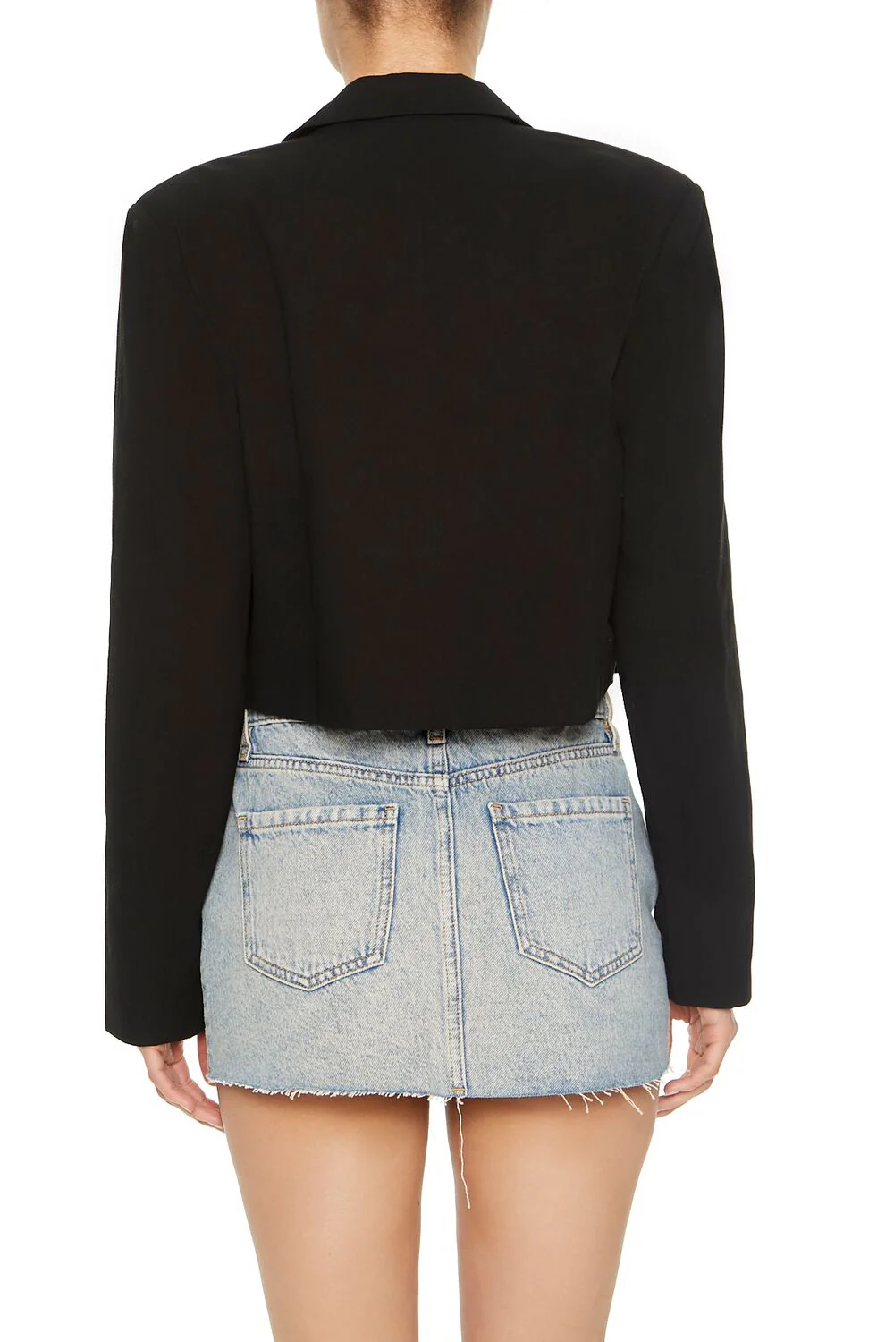 Cropped Double-Breasted Blazer - Image 3