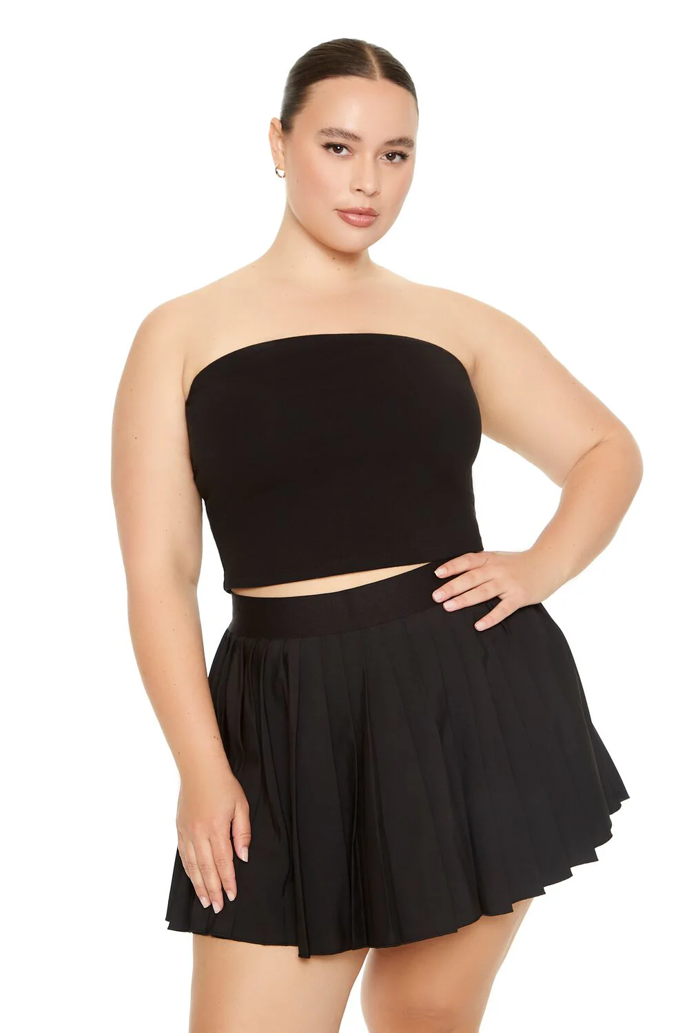 Plus Size Pleated Mini Skort - Image 4