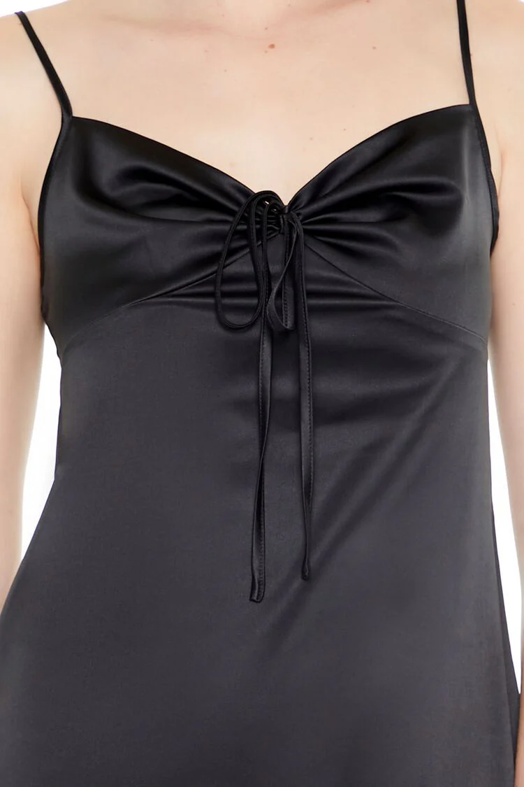 Satin Sweetheart Bow Mini Dress - Image 5