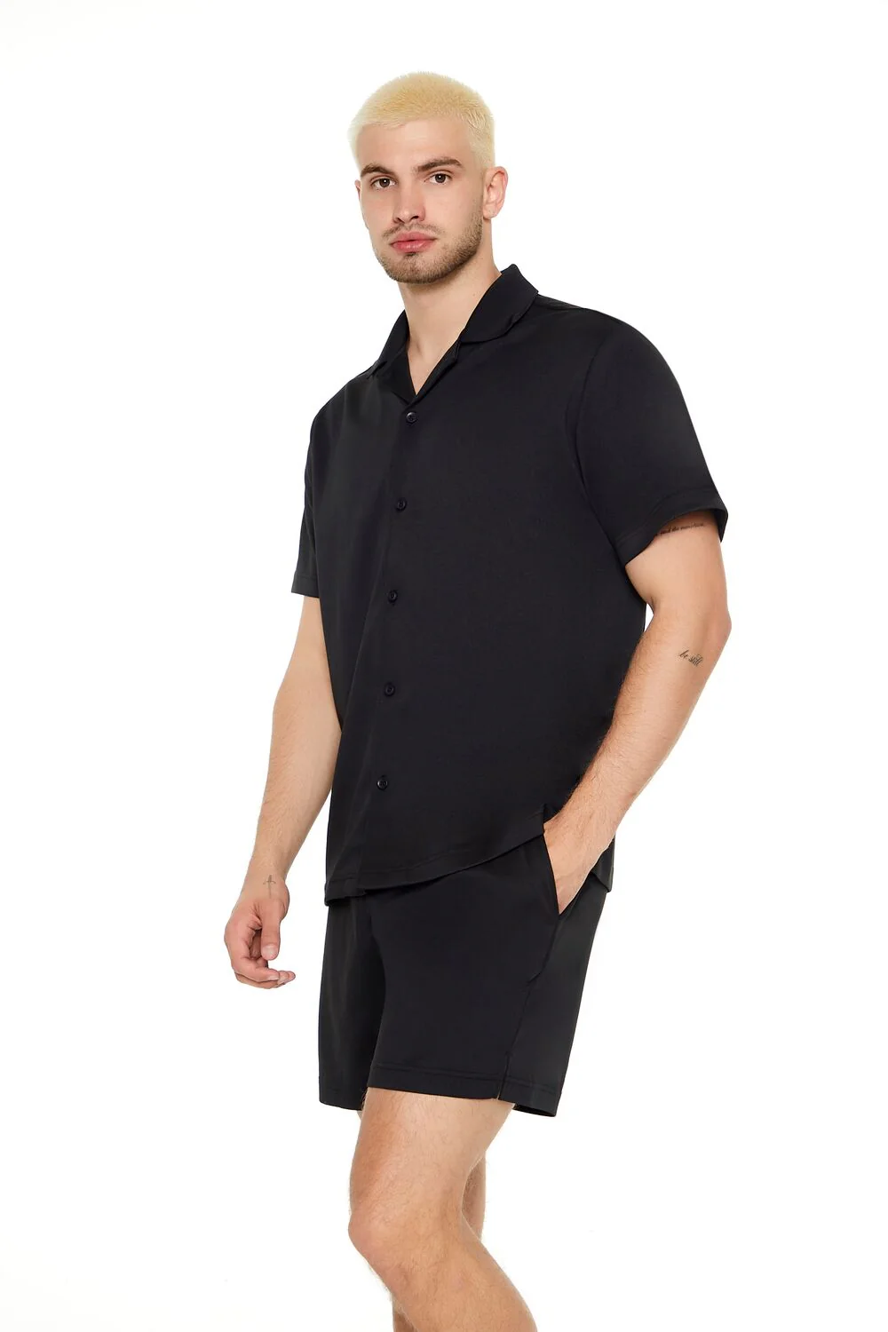 Cuban Collar Button-Up Shirt - Image 2