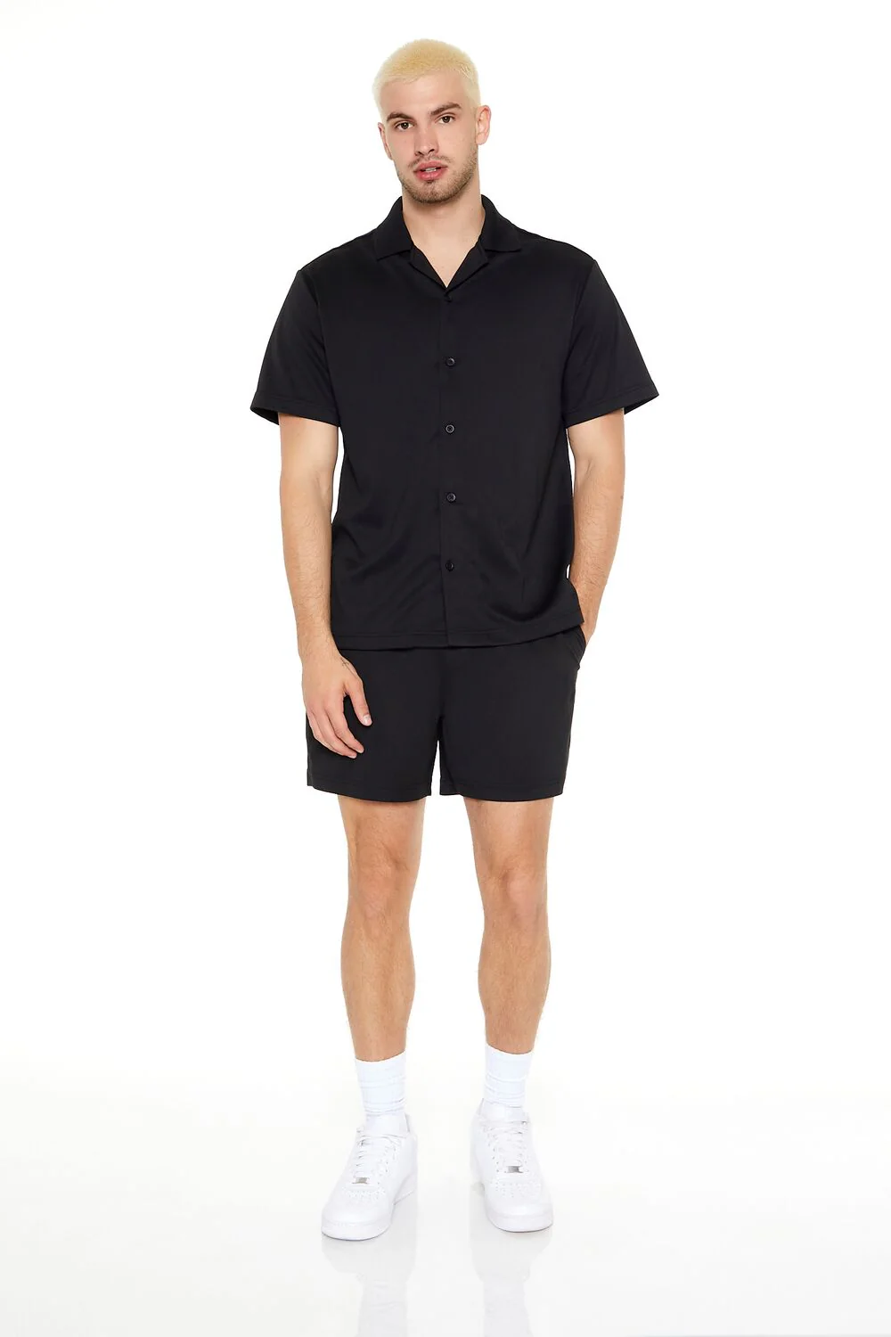 Cuban Collar Button-Up Shirt - Image 4