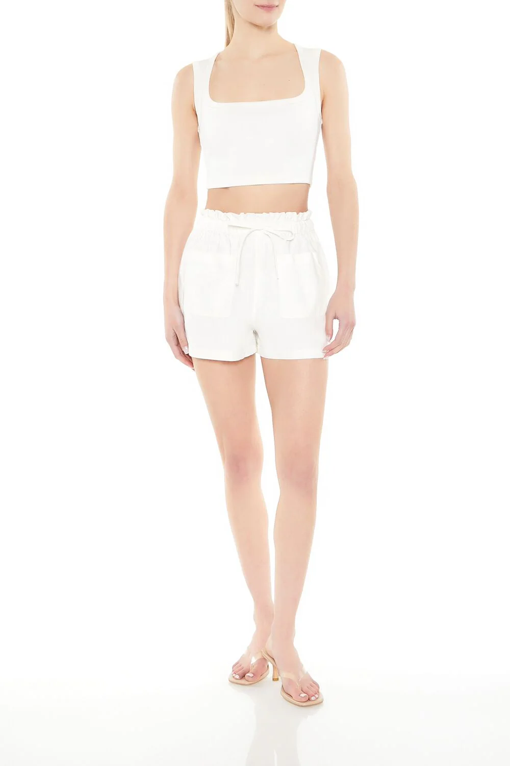 Linen-Blend Paperbag Shorts - Image 5