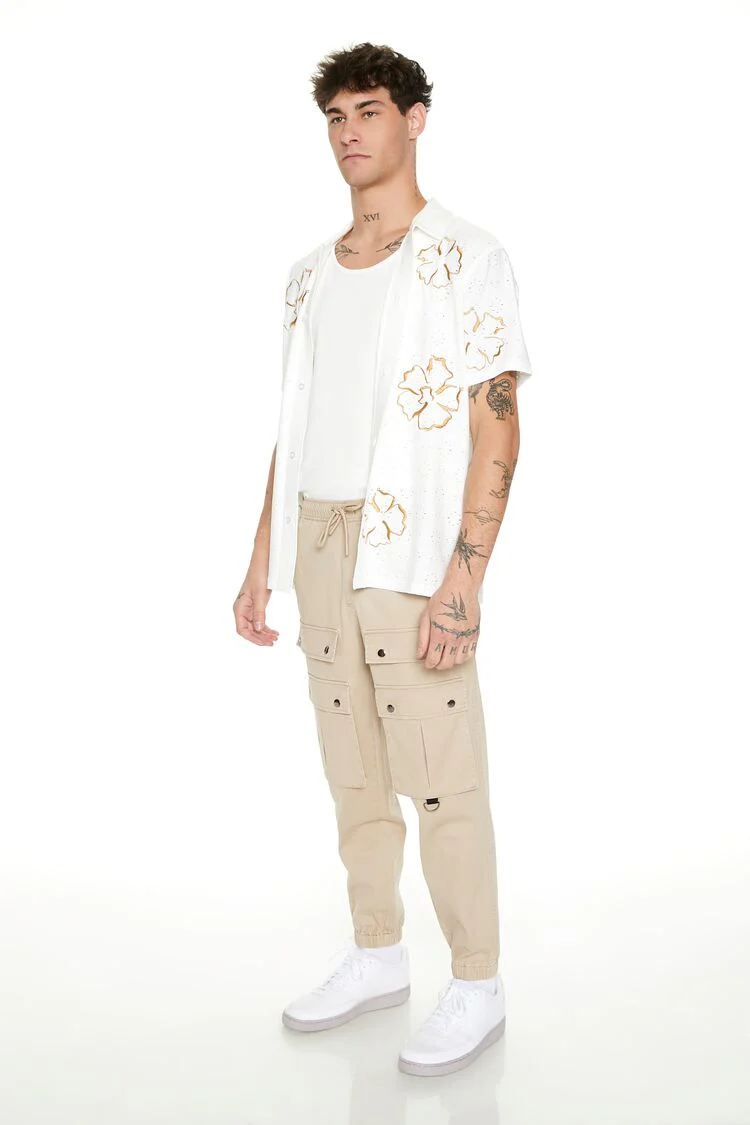 Twill Studded Cargo Joggers - Image 2