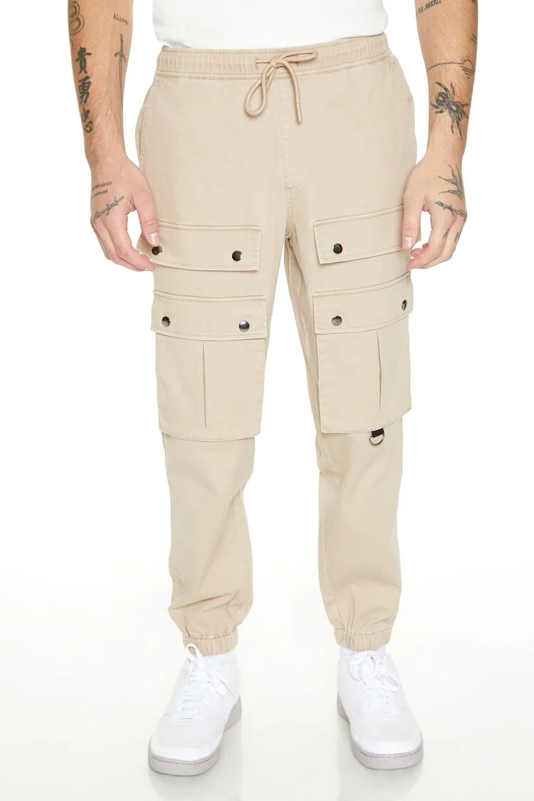Twill Studded Cargo Joggers - Image 4