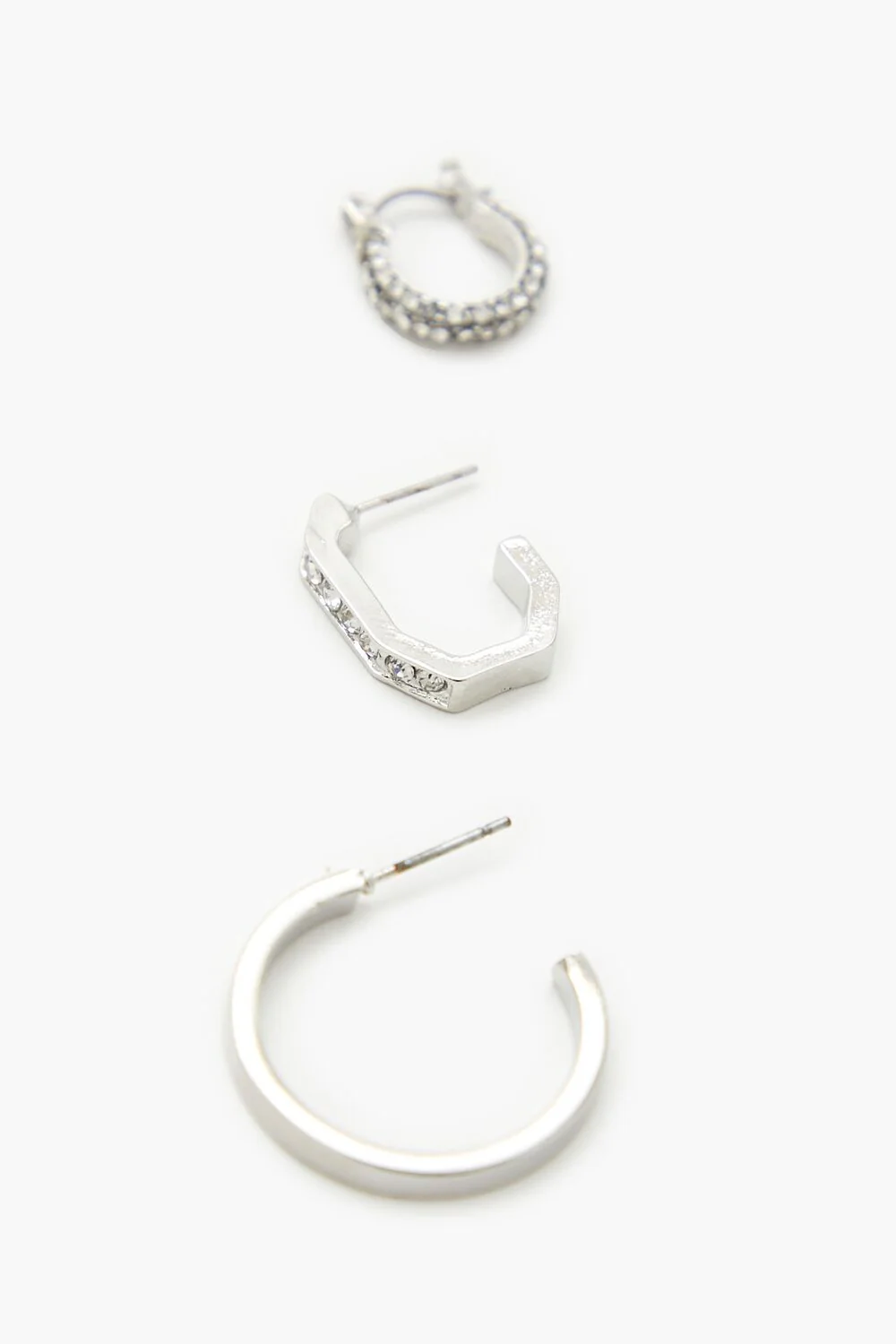 Geo Rhinestone Hoop Earring Set - Image 2