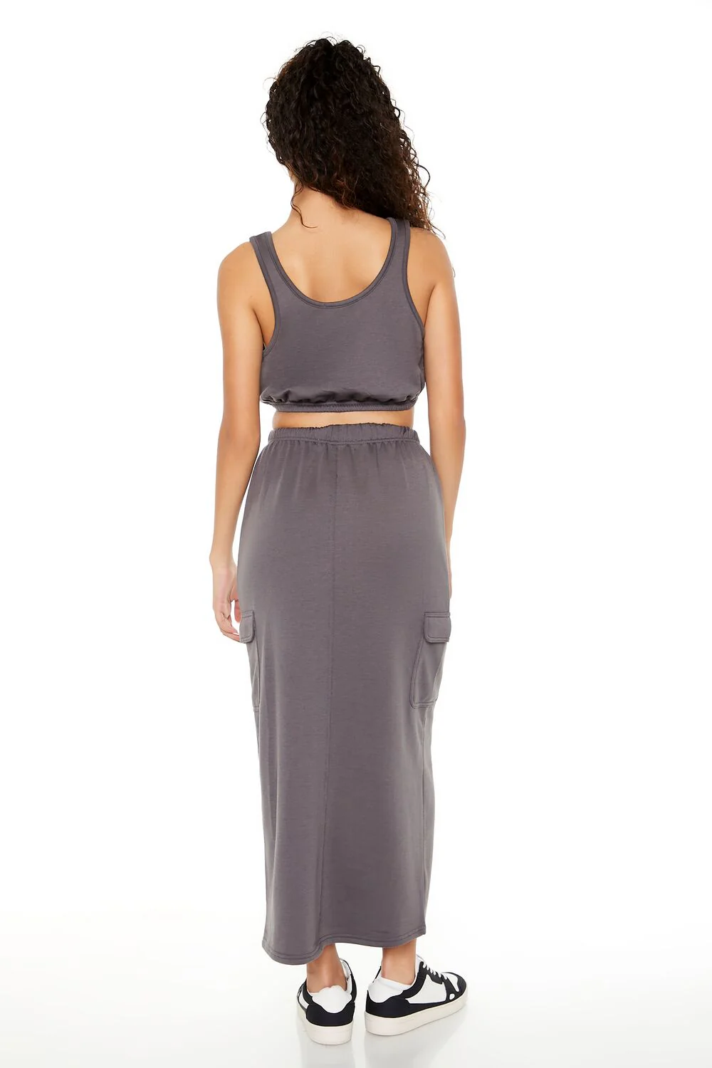 Fleece Crop Top & Maxi Skirt Set - Image 3