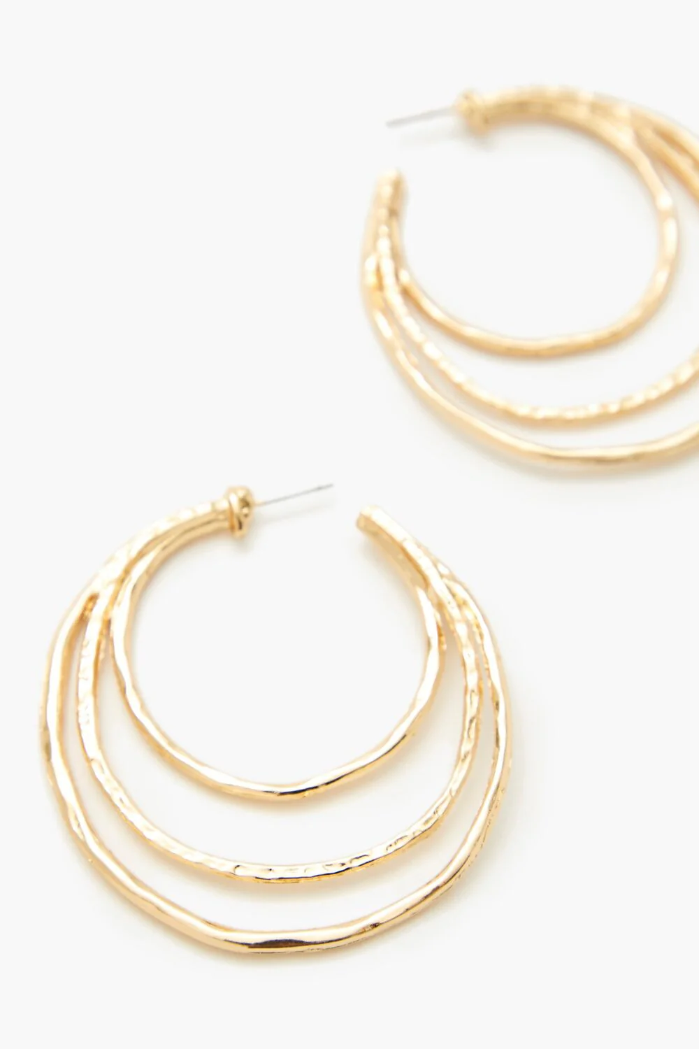 Hammered Multi-Hoop Earrings - Image 2