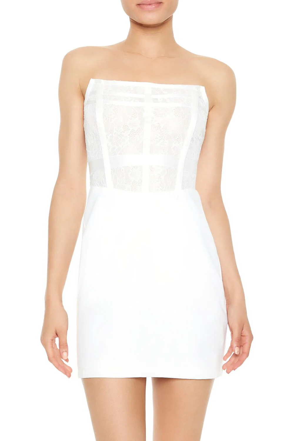 Floral Lace Tube Mini Dress - Image 4