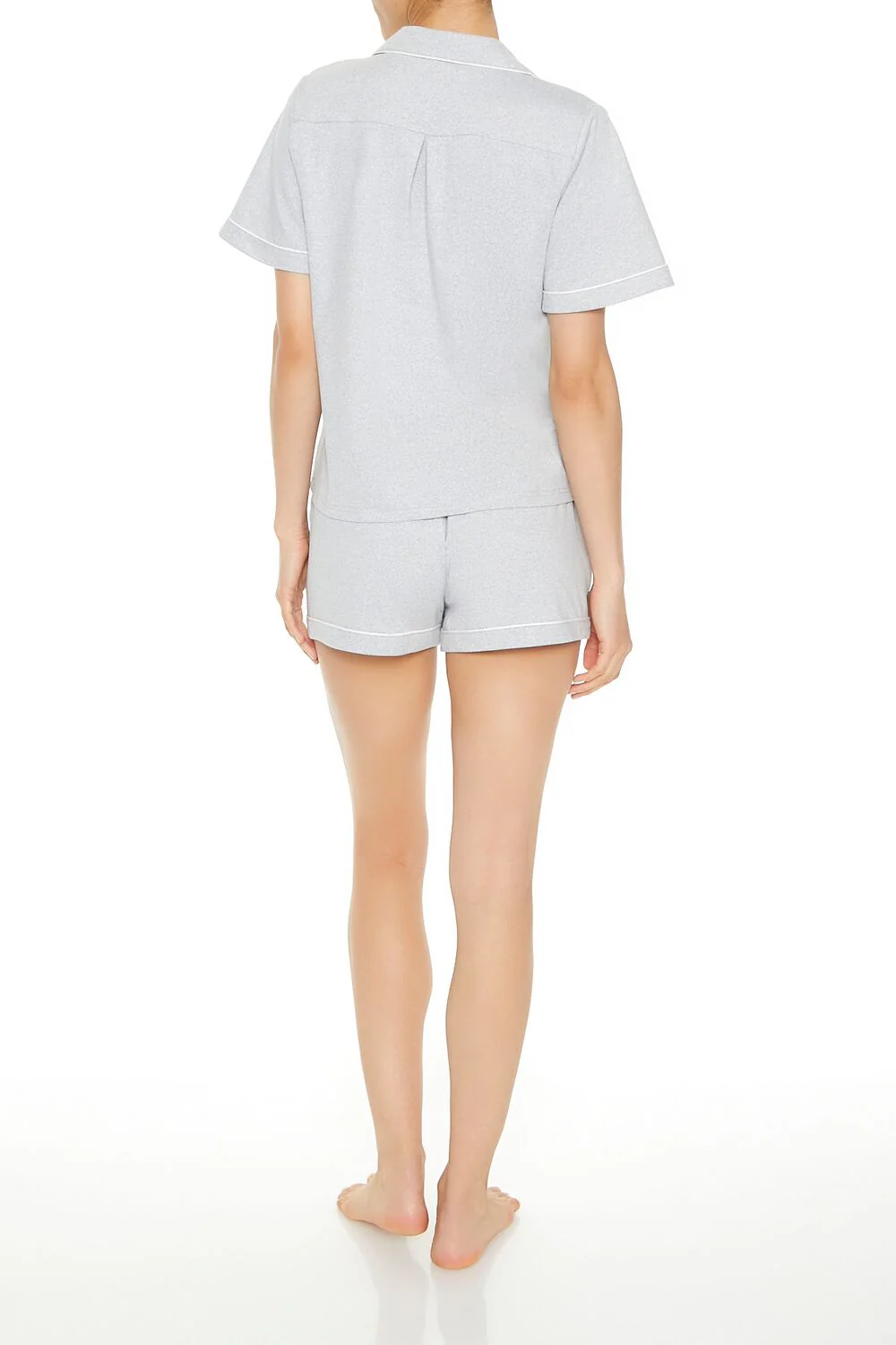 Piped-Trim Pajama Shorts - Image 3