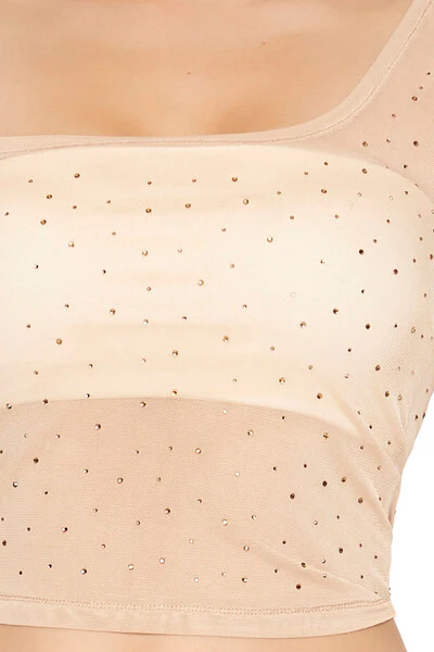 Cropped Rhinestone Tank Top - Image 5