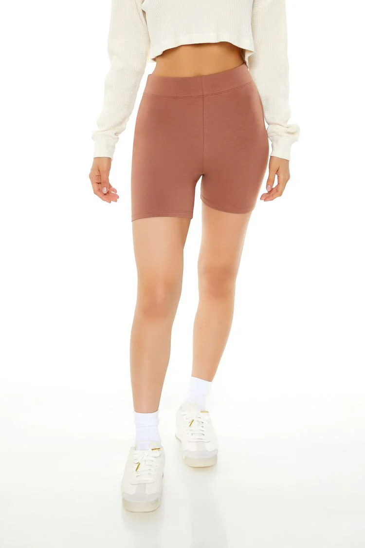 Cotton-Blend High-Rise Biker Shorts - Image 2