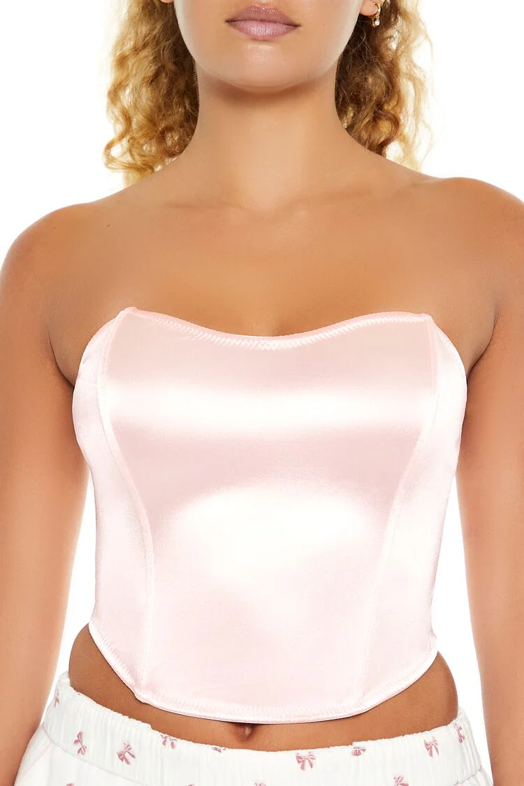 Satin Lingerie Corset Tube Top - Image 2
