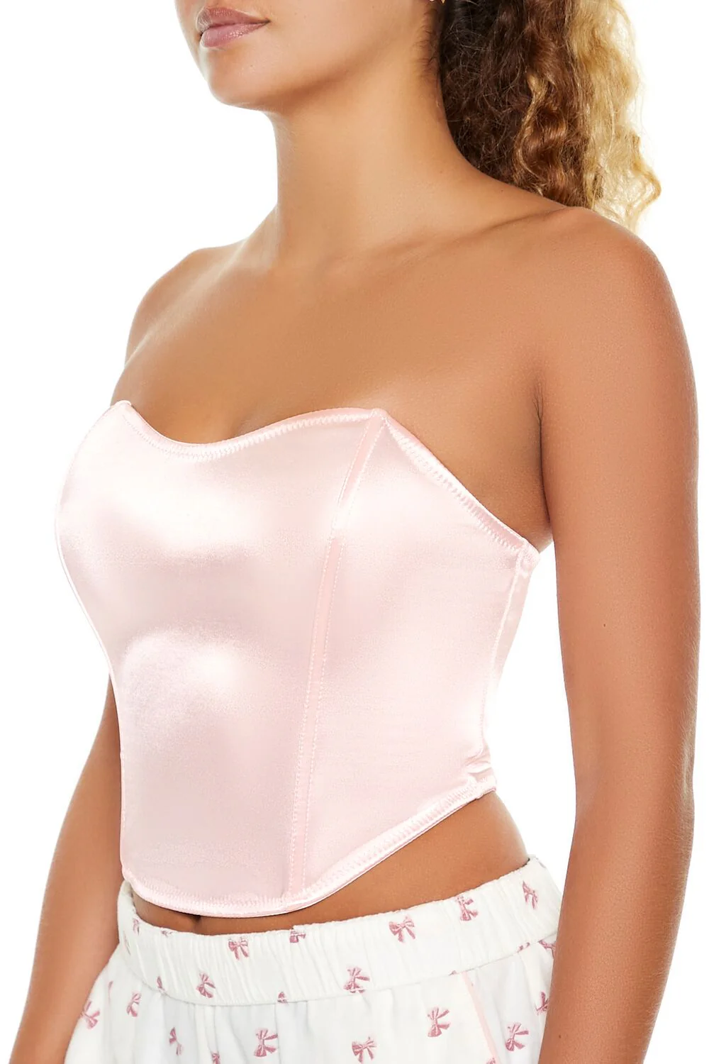 Satin Lingerie Corset Tube Top - Image 3