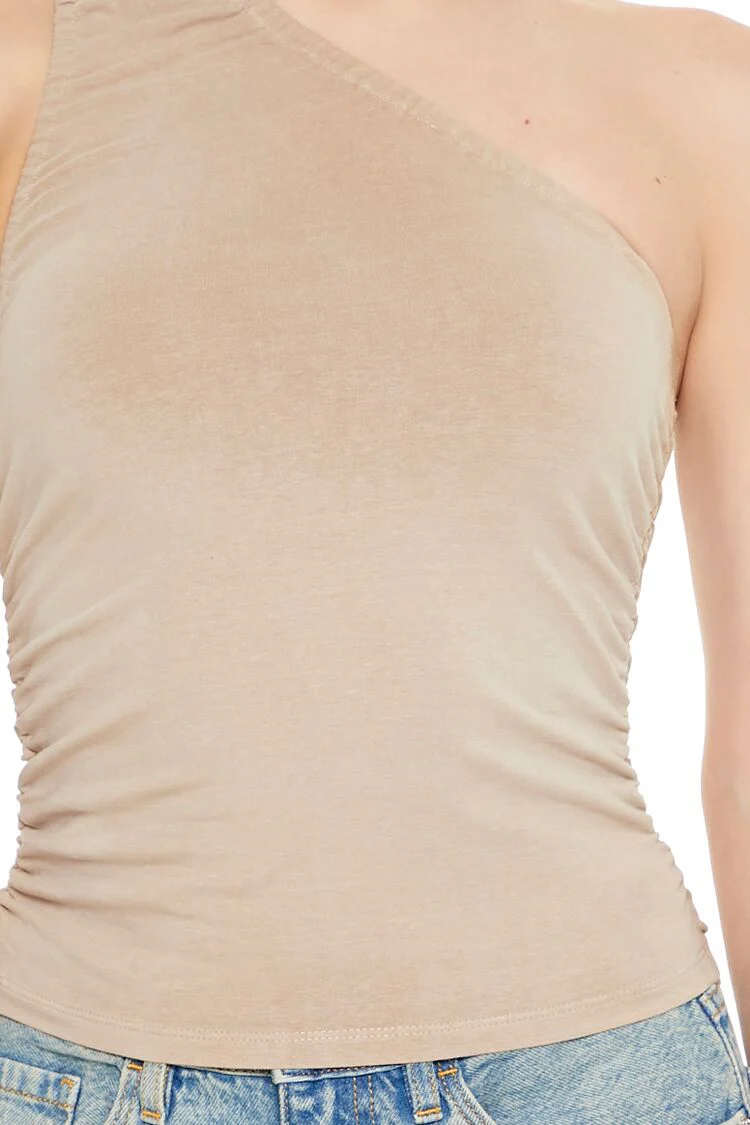 Ruched One-Shoulder Tank Top - Image 3