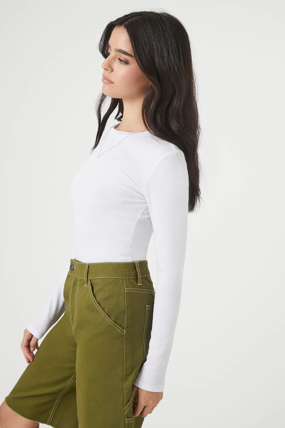 Ribbed Long-Sleeve Bodysuit - Image 2