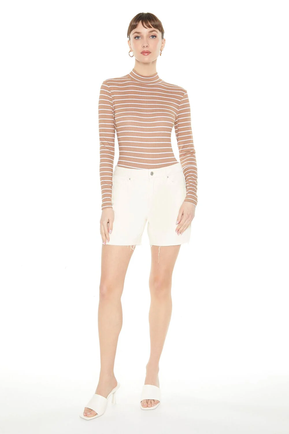 Striped Mock Neck Bodysuit - Image 4