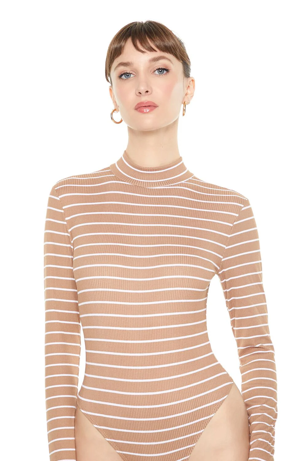 Striped Mock Neck Bodysuit - Image 5