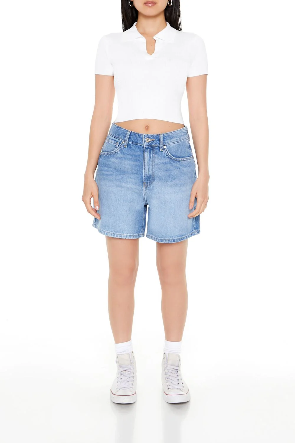 Ribbed Sweater-Knit Crop Top - Image 2