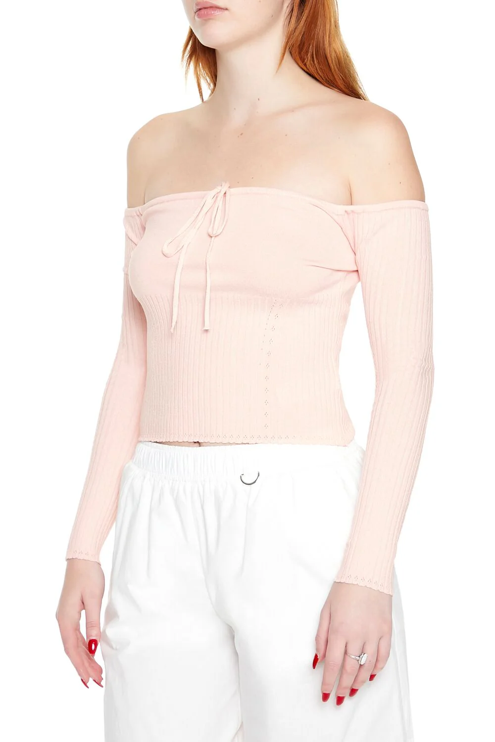 Off-the-Shoulder Sweater-Knit Top - Image 10