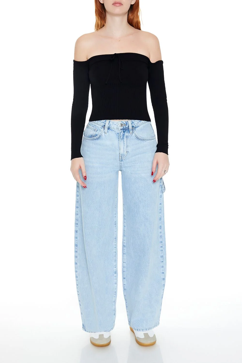 Off-the-Shoulder Sweater-Knit Top - Image 14