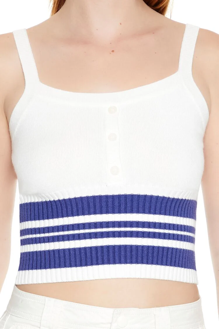 Striped Sweater-Knit Tank Top - Image 3