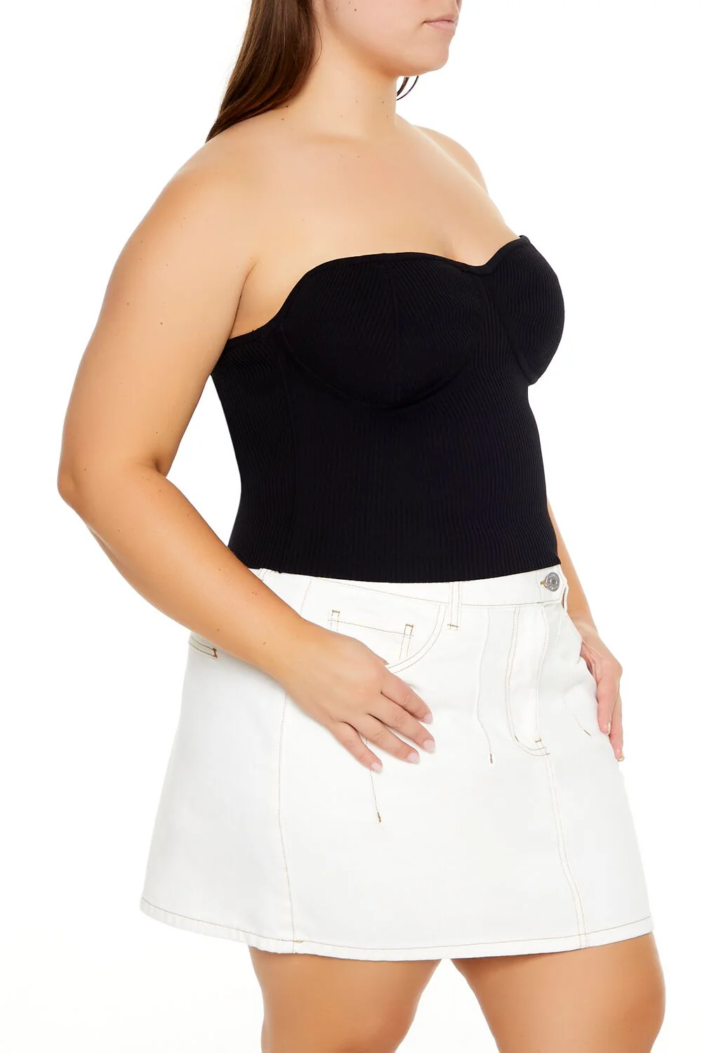 Plus Size Sweater-Knit Tube Top - Image 4