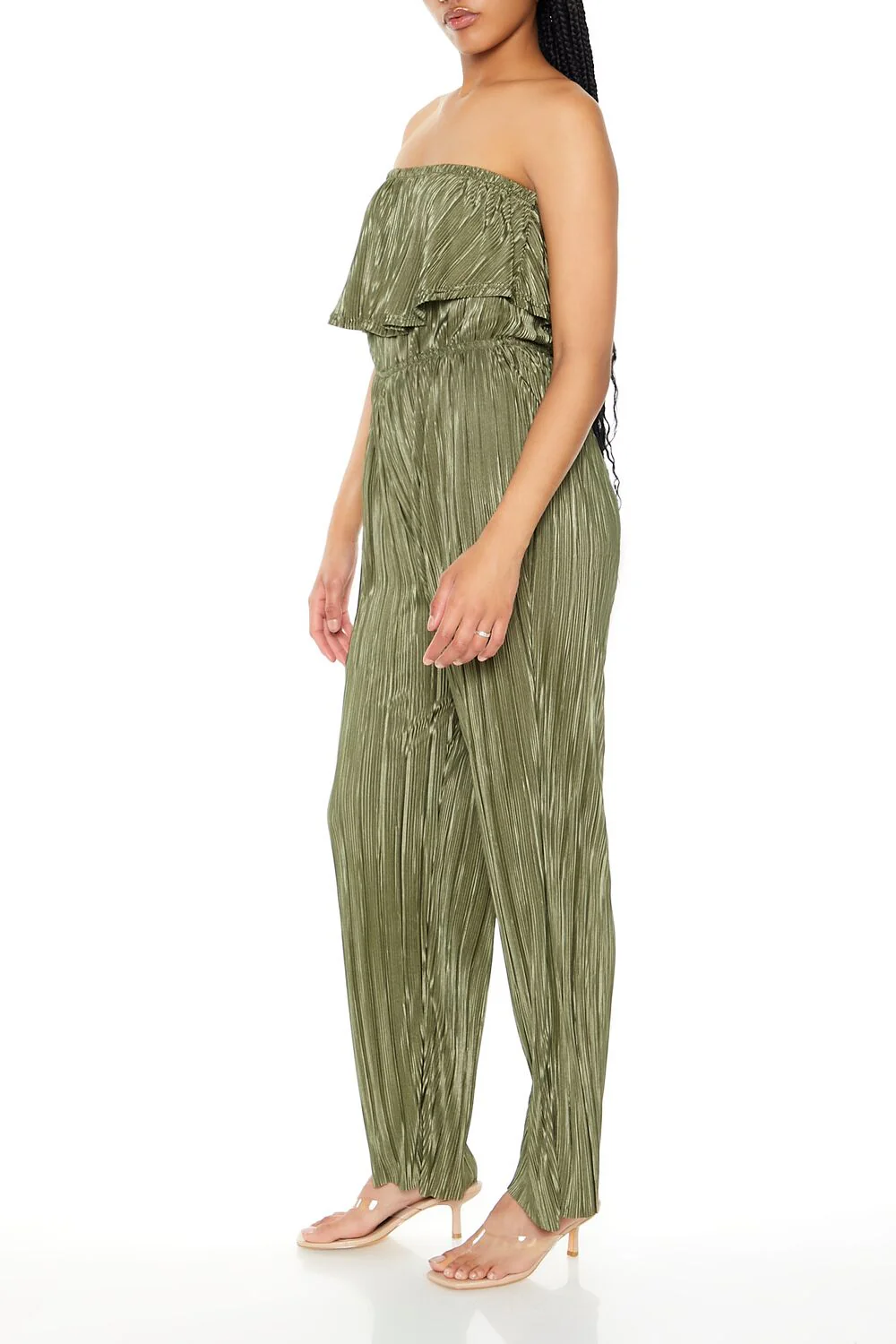 Strapless Plisse Flounce Jumpsuit - Image 2