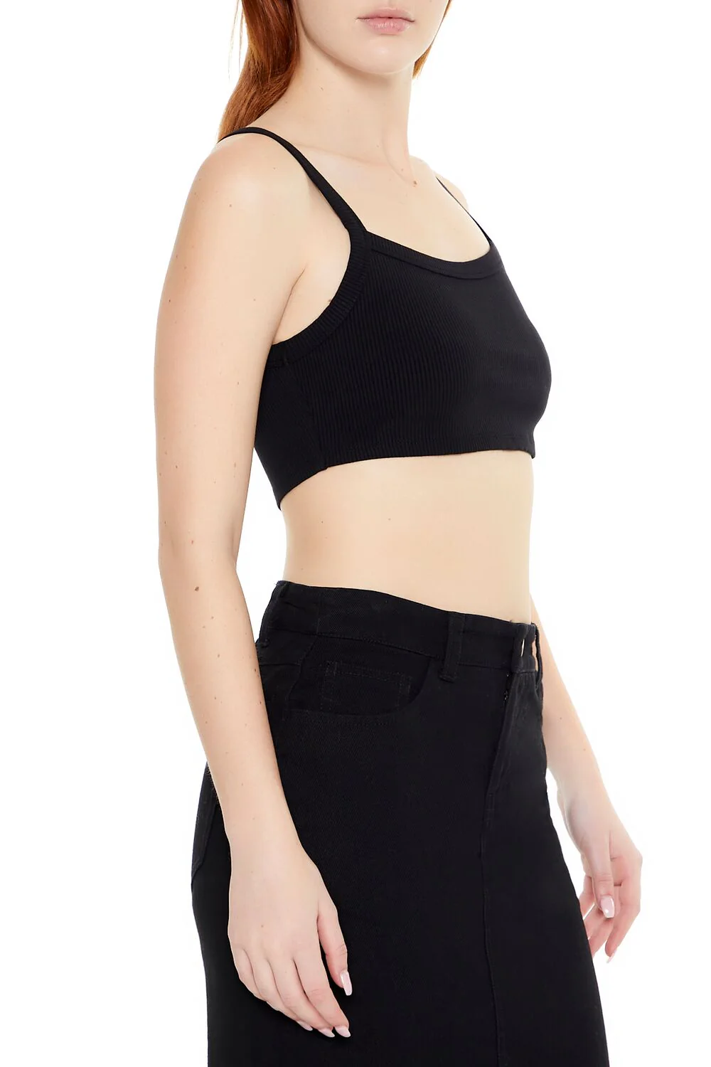 Rib-Knit Cropped Cami - Image 2