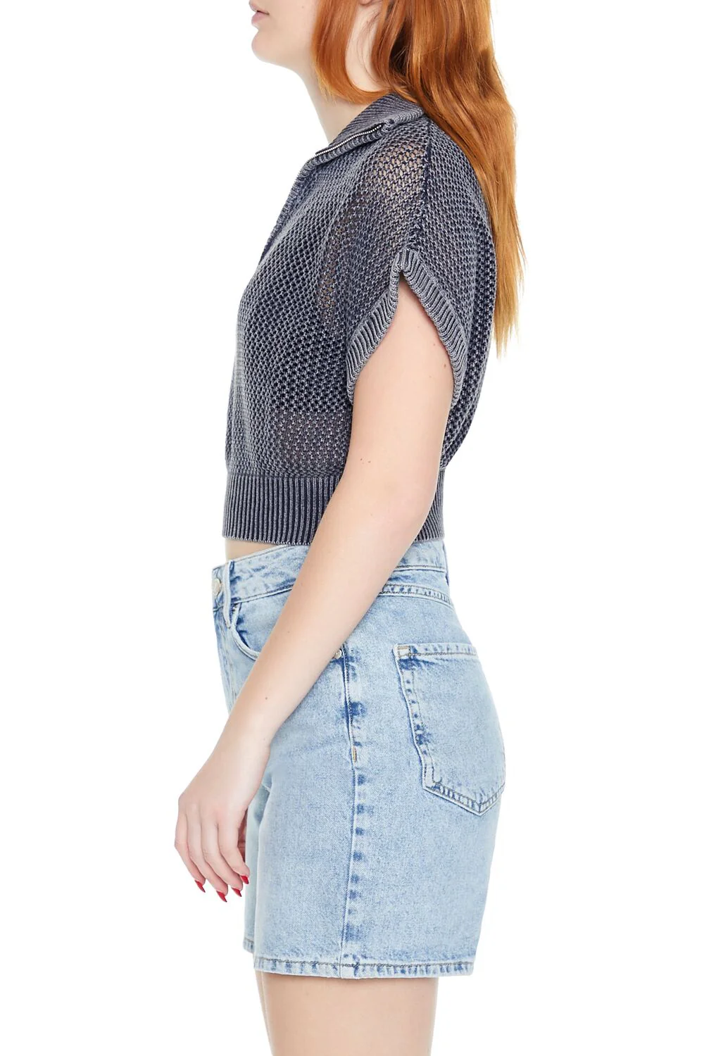 Sweater-Knit Netted Pullover - Image 4
