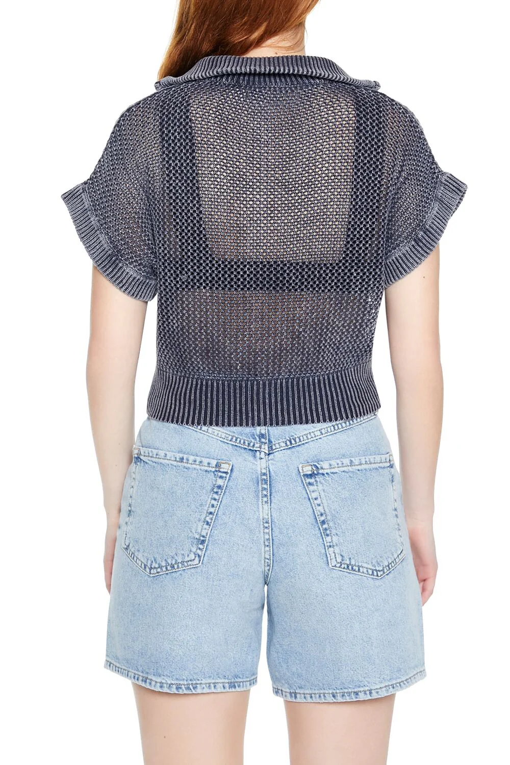 Sweater-Knit Netted Pullover - Image 5