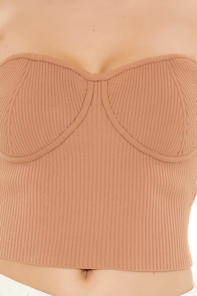 Sweater-Knit Bustier Tube Top - Image 3