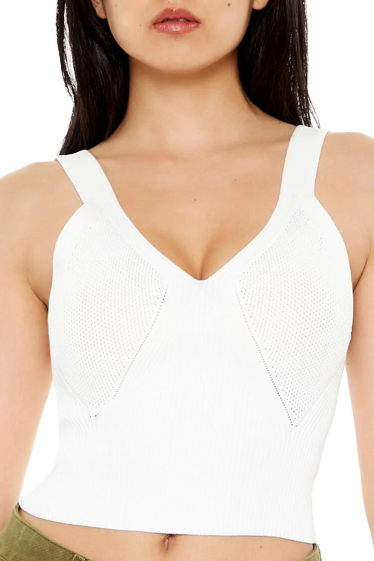 Cropped Sweater-Knit Tank Top - Image 3