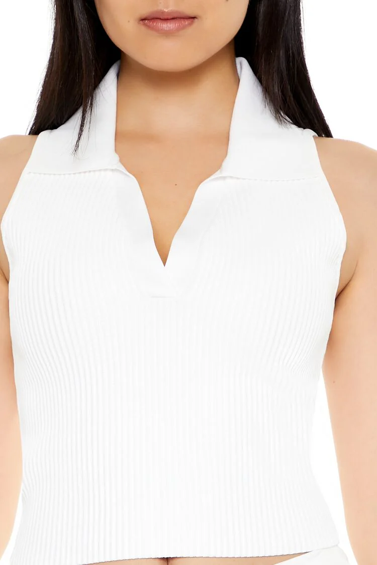 Sleeveless Sweater-Knit Crop Top - Image 3
