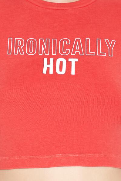 Ironically Hot Graphic Baby Tee - Image 3