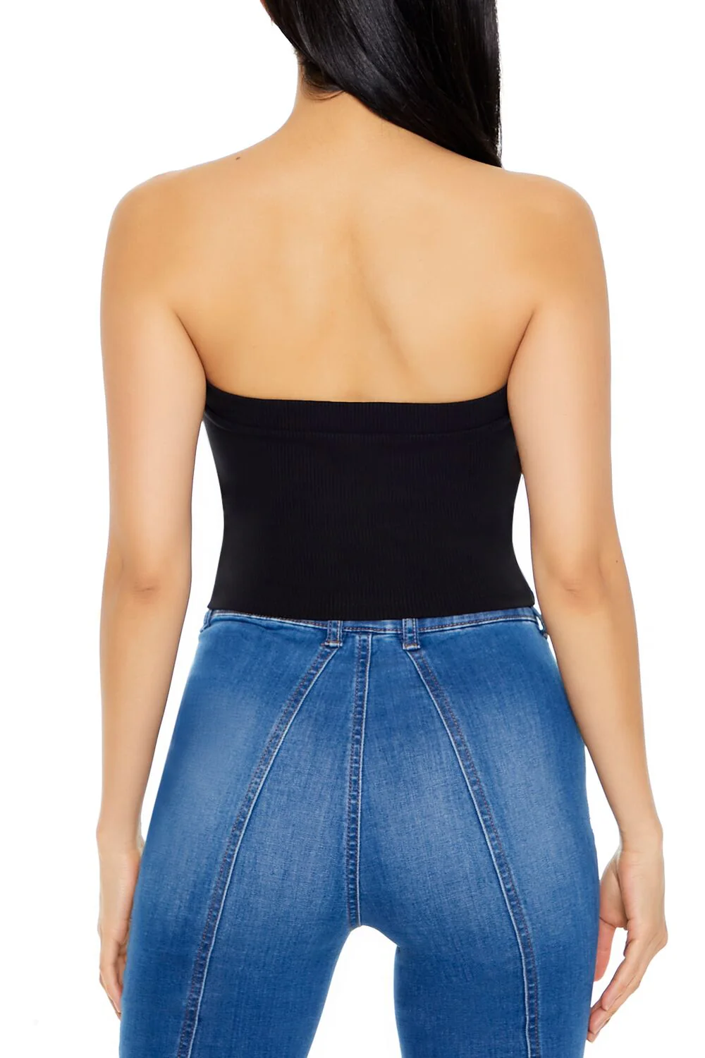 Ribbed Knit Bow Tube Top - Image 5