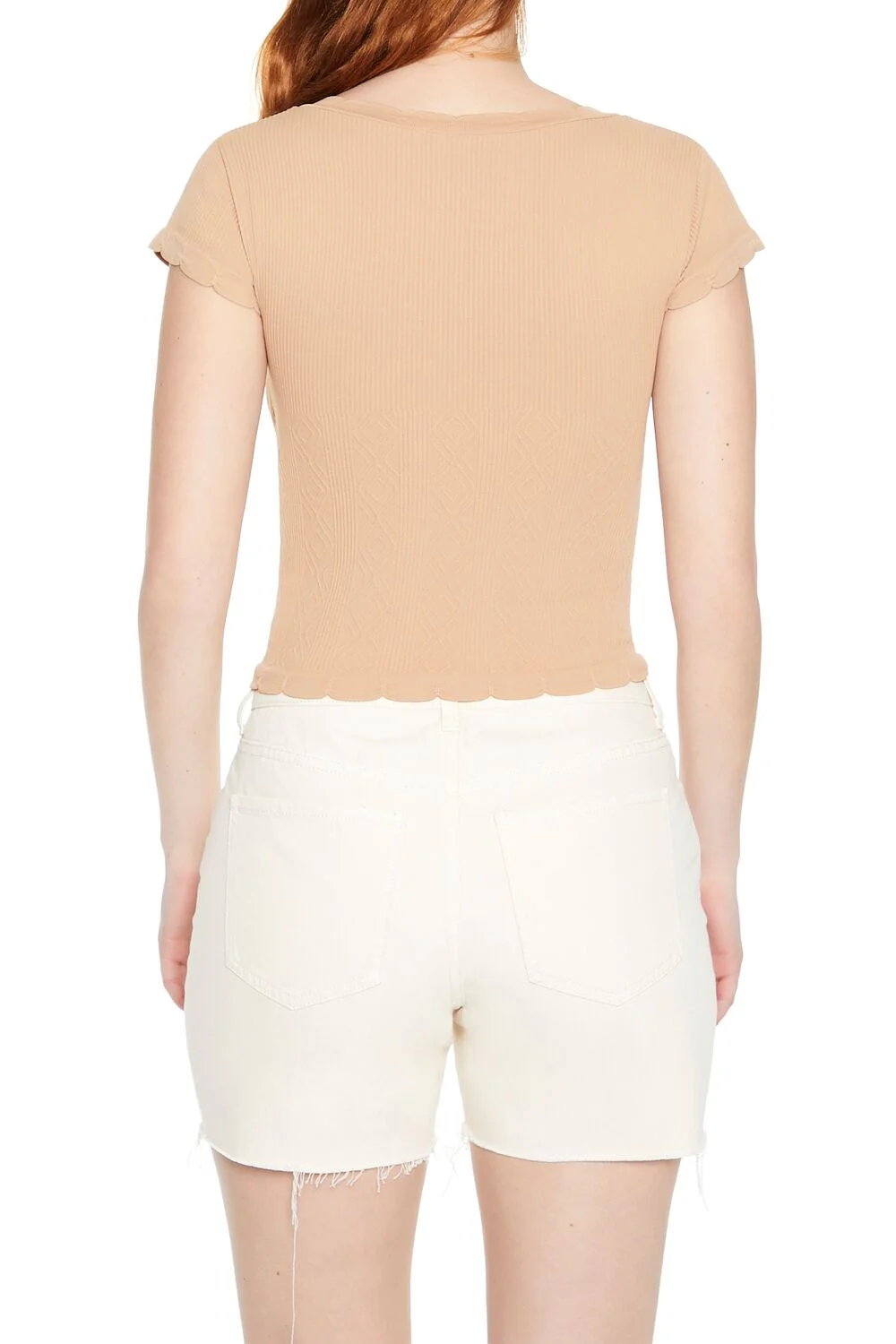 Seamless Ribbon-Trim Cropped Tee - Image 5