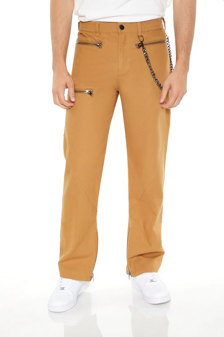 Twill Wallet Chain Straight Pants - Image 4