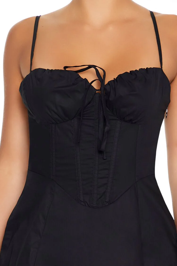 Lace-Up Bustier Bow Mini Dress - Image 6