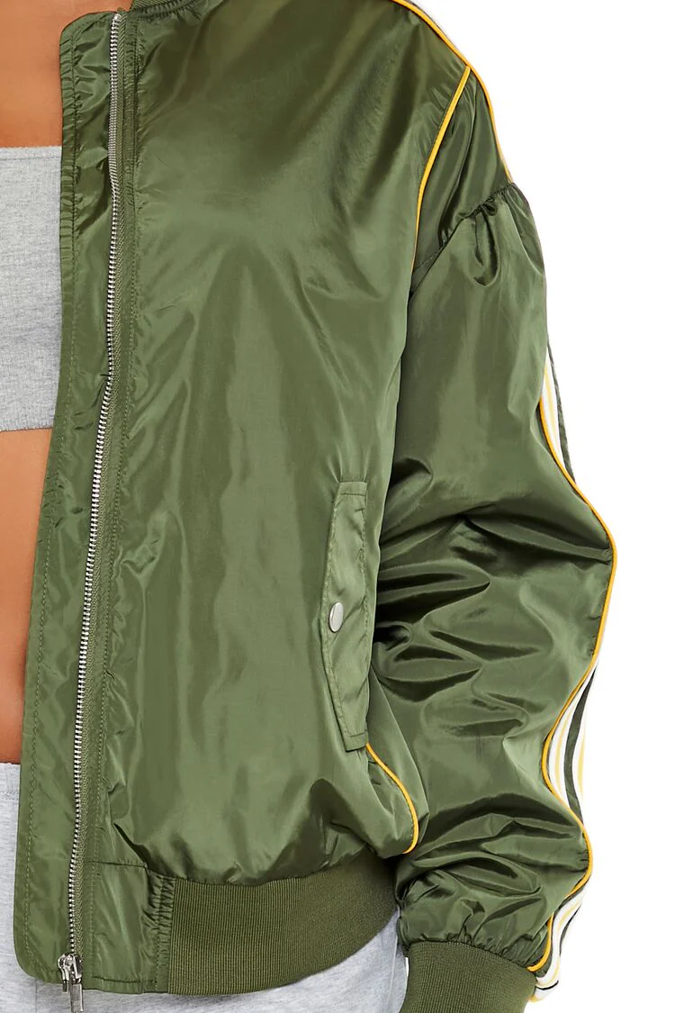 Varsity Zip-Up Bomber Jacket - Image 9