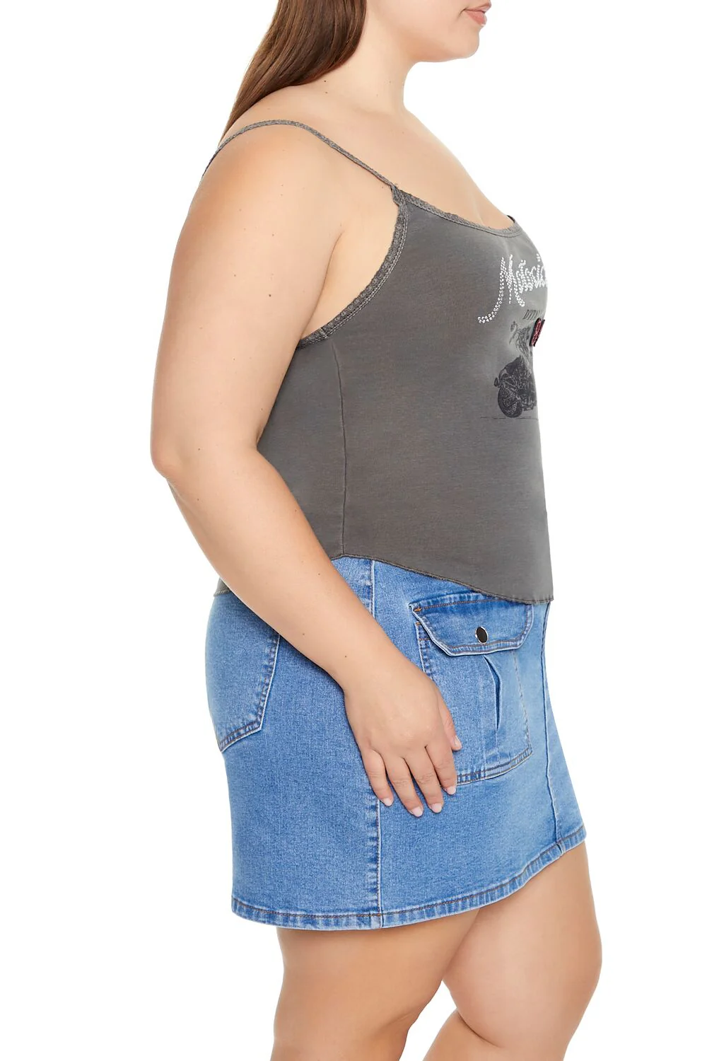 Plus Size Motociclo Rhinestone Cami - Image 5