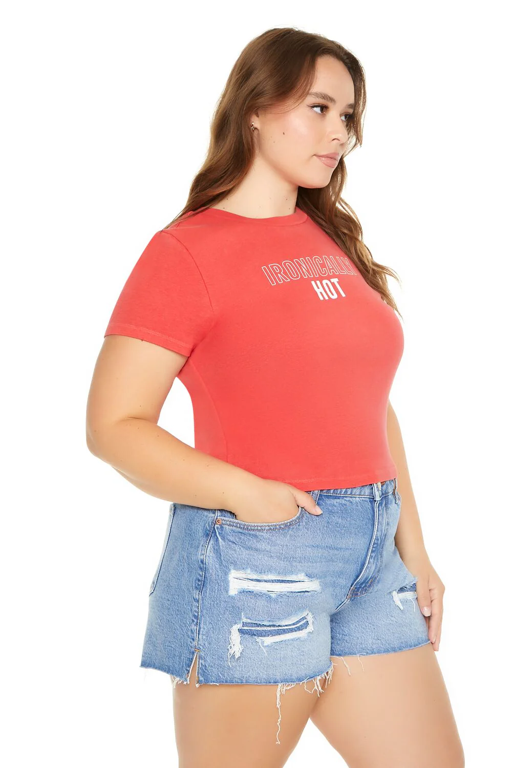 Plus Size Ironically Hot Baby Tee - Image 2